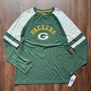 NFL Team Apparel Green Bay Packers Long Sleeve Raglan Tee Men’s XL NWT